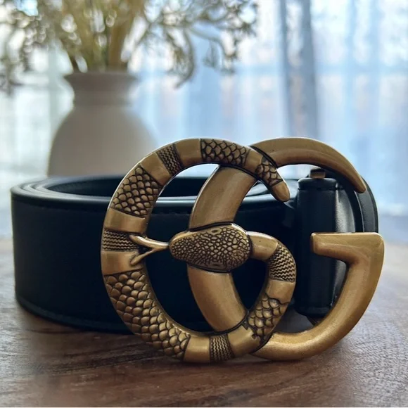 G snake fashion belt size 105cm black/gold - Picture 1 of 10